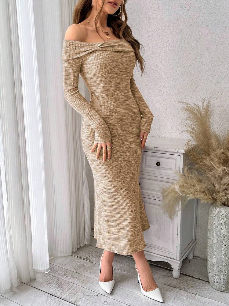 Women's Dip-Dye Off Shoulder Mermaid Hem Dress