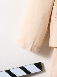 SHEIN 寶寶男孩 mass noun 實色轉領釦領針織衫和休閒短褲套裝