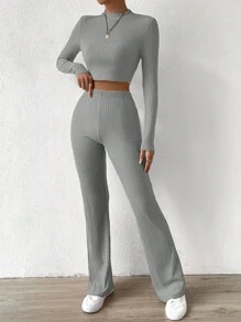 EURMUSE Women Two-Piece Outfits - Grey - View 5