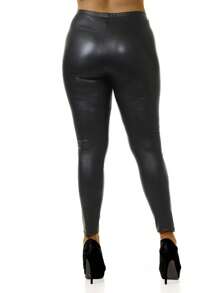 Celure 大尺碼女款高腰打底褲 - 黑色 - 查看 2