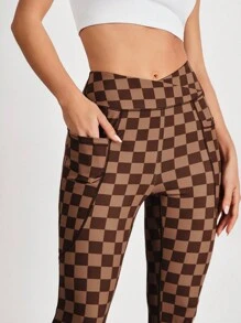 VARSITIE Sports YOGA Basic V Waist&Prints  With  LEGGING - Brown - View 6