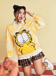 GARFIELD | SHEIN 印花+扎染連帽衛衣