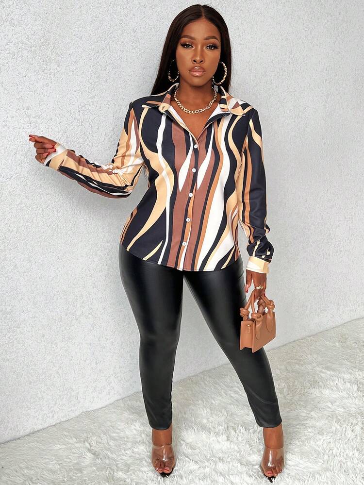 Multicolor Patchwork Color Block Printed Shirt