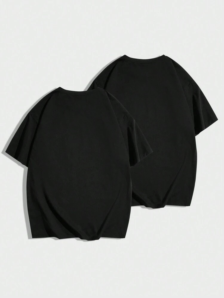 1pc Men's Knitted Casual Short Sleeve T-Shirt