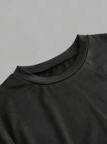 SHEIN Essnce 3pcs/Set Asymmetrical Short Sleeve T-Shirt With Pleat Detail - Multicolor - View 11