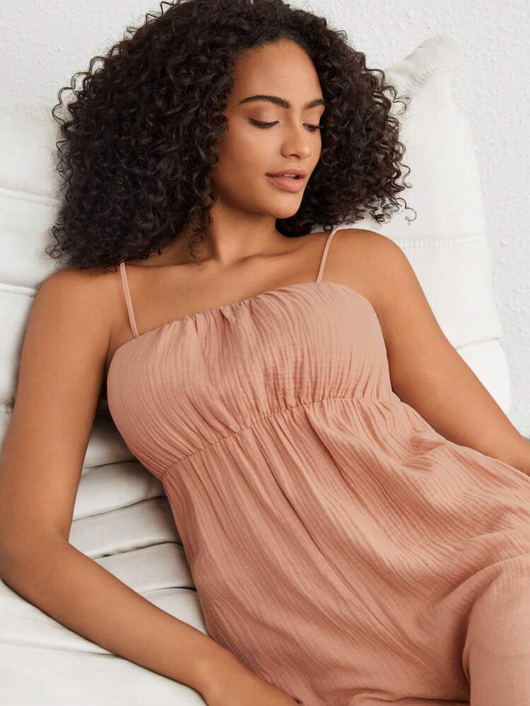 Leisure Women's Spaghetti Strap Jumpsuit Pajamas