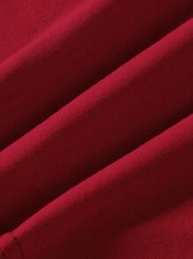 SHEIN BASICS Ladies Solid Crop Top T-Shirt - Burgundy - View 4