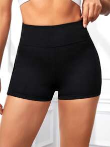 Easithlete Women's High Waist Peach Hip Yoga Shorts, Tummy Control, Quick Dry, Butt Lifting For Running And Fitness Black Shorts - Black - View 3