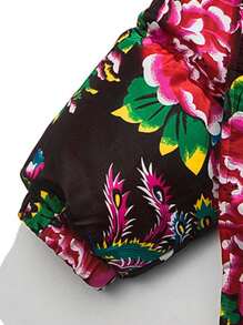 男士秋冬花卉印花衣 - 黑色 - 查看 3