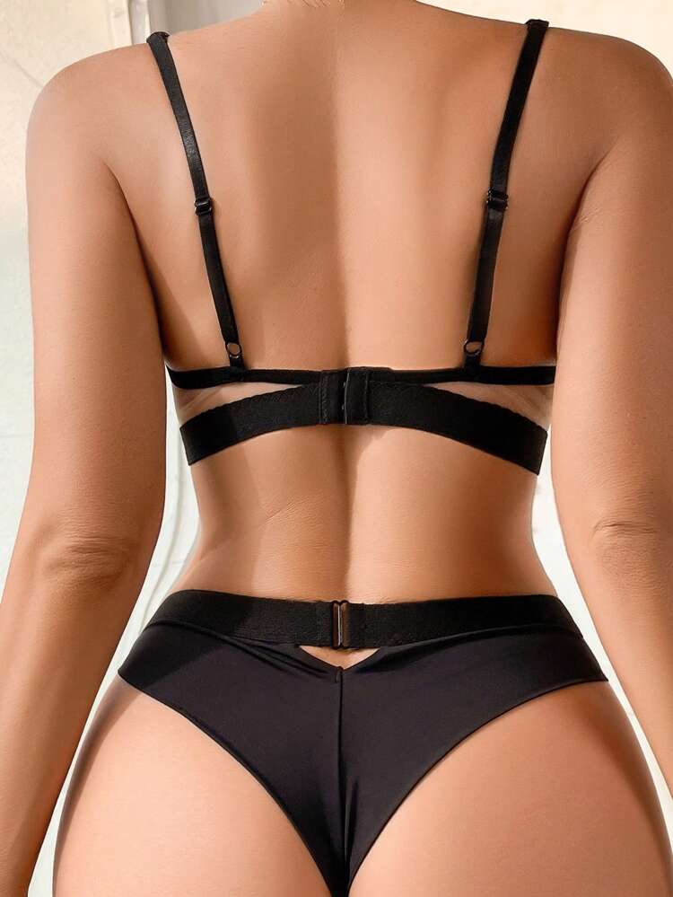 Women's Mesh Contrast Sexy Lingerie Set