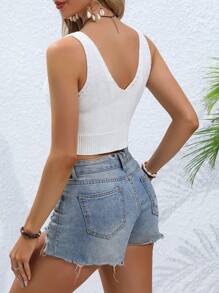 SHEIN Unity Women's Sleeveless Knitted Top With Floral Pattern - Beige - View 2