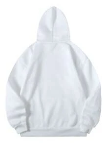 SHEIN EZwear Women's Hoodie With Heart And Letter Print - White - View 2