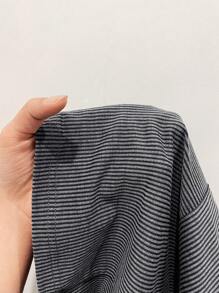 SHEINNeu 2pcs/Set Hollow Out Back Spaghetti Strap Tank Top And Shorts - Light Grey - View 6