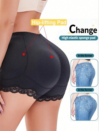 سروال داخلي بحمالات مقلم بدانتيل