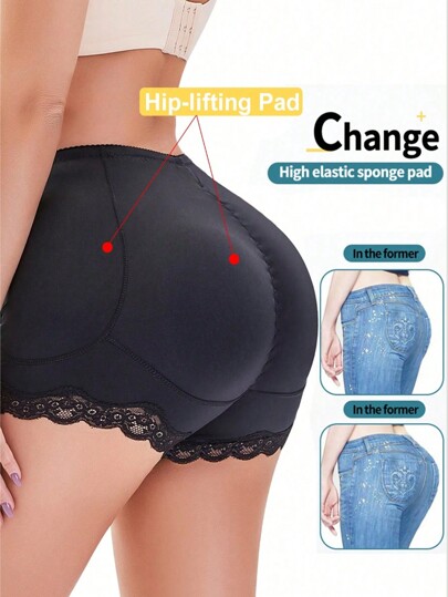 سروال داخلي بحمالات مقلم بدانتيل