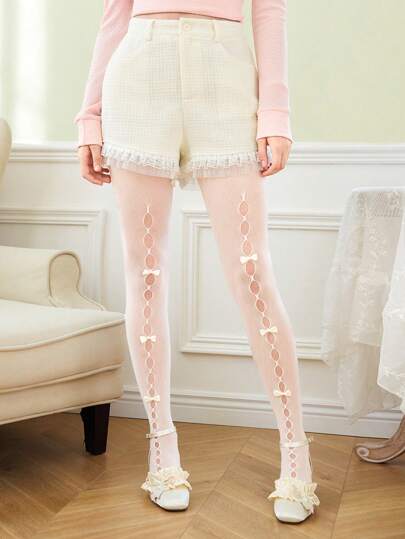 Kawaii Lace Trimmed Hem Sweet And Cute Shorts