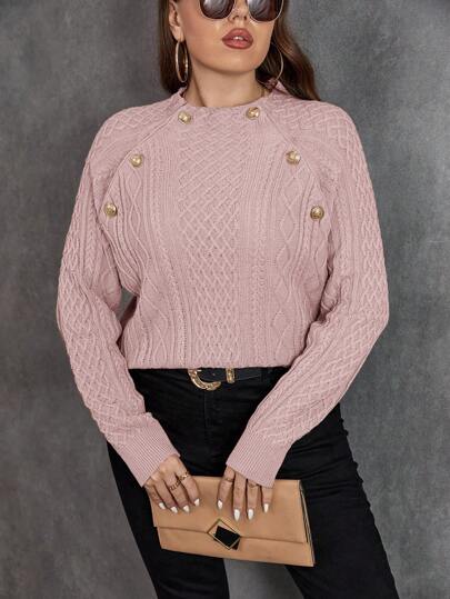 SHEIN Clasi Plus Size Women's Raglan Sleeve Sweater