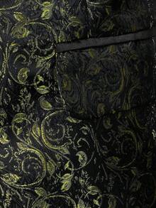 Manfinity AFTRDRK Men'S Jacquard Contrast Turn-Down Collar Blazer Jacket - Gold - View 3