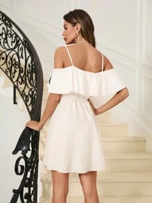 SHEIN Clasi 女士花卉印花露肩連衣裙 - 彩色 - 查看 2