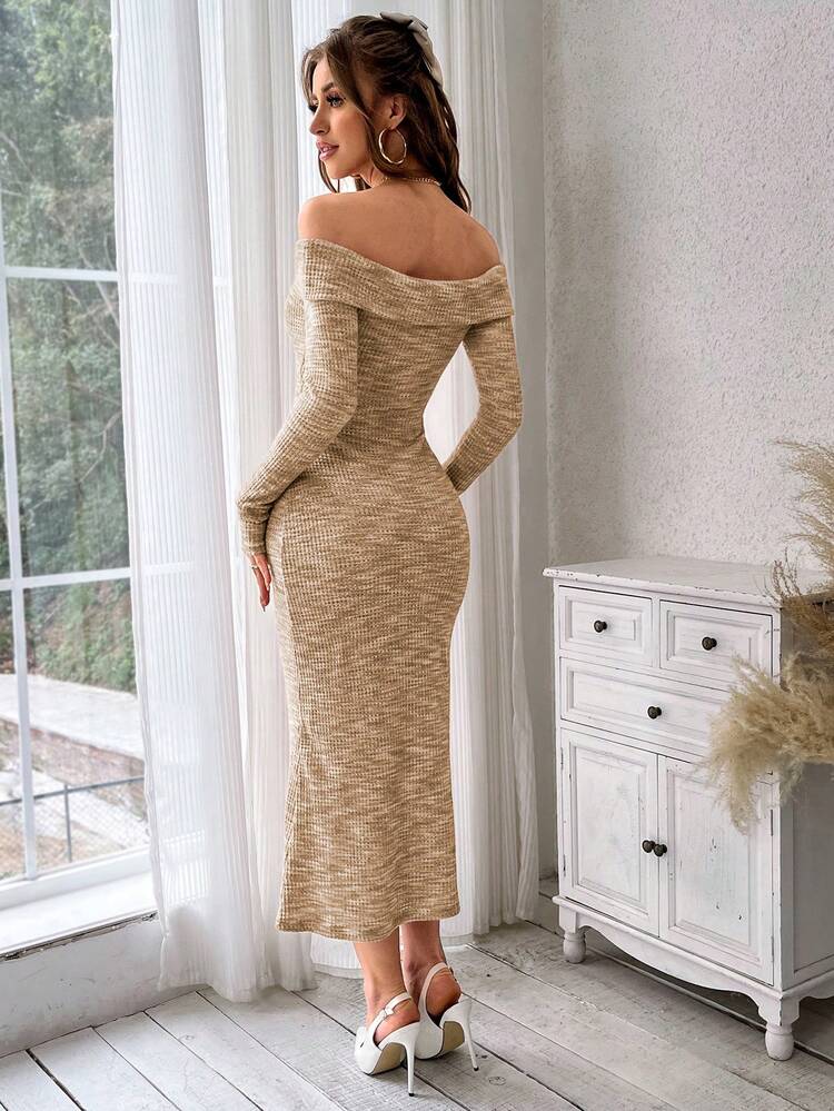 Women's Dip-Dye Off Shoulder Mermaid Hem Dress