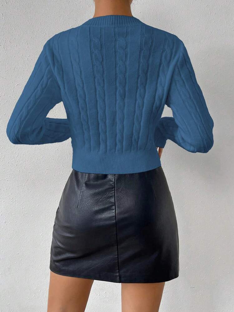 Women's Slim-Fit Cable Knit Pullover Fall Winter Sweater