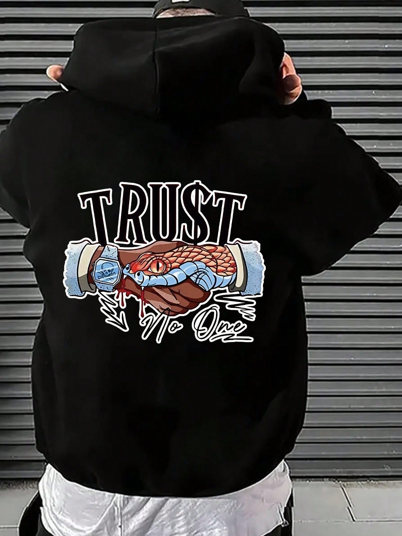 Manfinity Dauomo Men's Hooded Sweatshirt With Printed Pattern