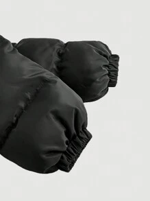 SHEIN MOD Women's Solid Color Stand Collar Short Length Padded Coat