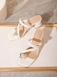 Timesize 女士高跟涼鞋,工作鞋,正式鞋,婚禮鞋,夏季辦公室拖鞋 - 白色 - 查看 3