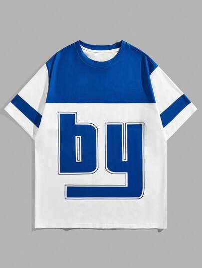 Prep قميص رجالي بتصميم ألوان متعددة مع طبعة الحروف