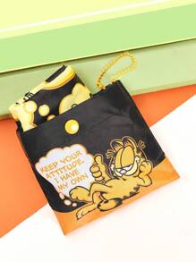 GARFIELD X SHEIN Cartoon Animal & Letter Graphic Foldable Shopping Bag