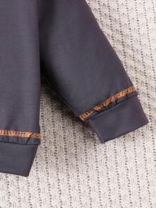 嬰兒男寶寶熱氣球印花連帽衫和褲子套裝 - 灰色 - 查看 5