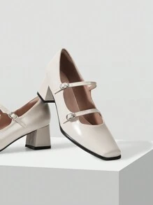 MOTF PREMIUM 复古女士高跟度假鞋，适合夏季、春假和复活节 - 米色 - 查看 2