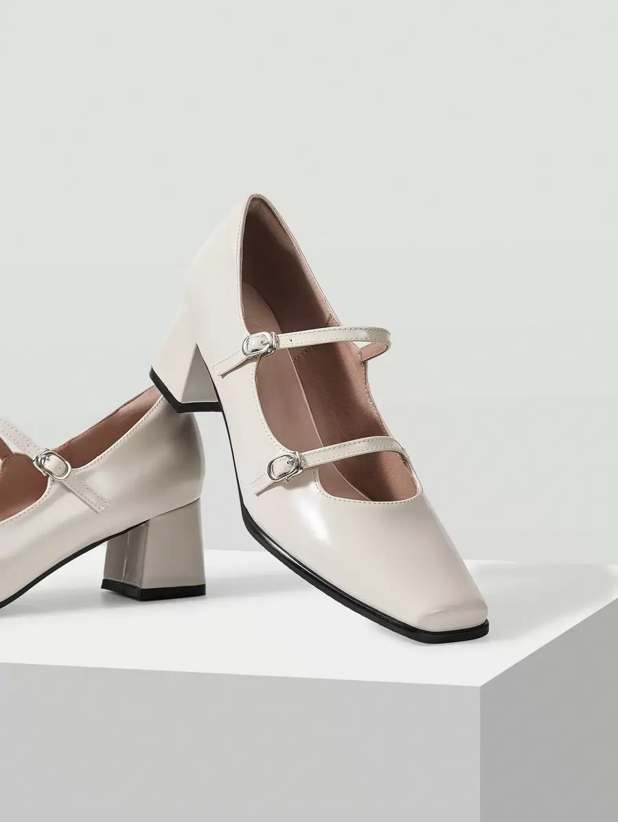 MOTF PREMIUM 复古女士高跟度假鞋，适合夏季、春假和复活节 - 米色 - 查看 2