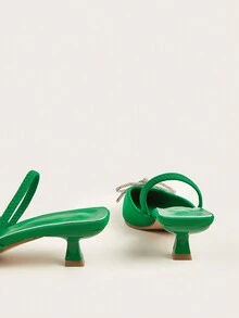 Ladies' High Heel Pointed Toe New Style Shoes For Autumn And Winter - Green - View 2