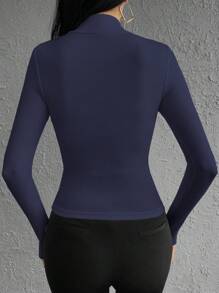 RueChic 春秋季节纯色立领 T 恤