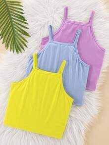 少女夏季酷炫多彩背心上衣多入組 - 彩色 - 查看 2