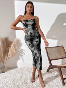 Calvaya Women's Tie-Dye High Slit Cami Dress Maxi Women Outfit
