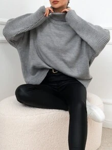 RueChic Oversized trui met col en vleermuismouwen