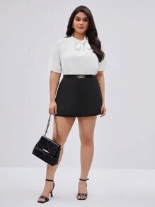 BizChic 大尺碼裹身短褲 - 黑色 - 查看 2