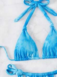 SHEIN Swim Dames Tie-Dye Halter Halter Bikini Set Zomer