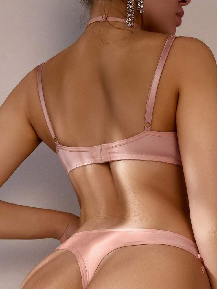 Women's Bowknot Decorated Bra & Brief Lingerie Set