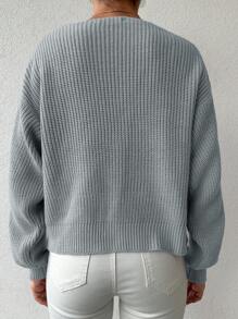 EURMUSE 女款 V 領正面紐帶開襟衫 - 淺灰色 - 查看 2