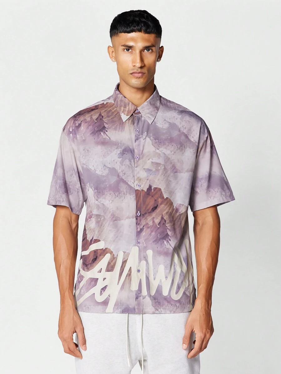 SUMWON Button Through Shirt With All Over Print - Multicolor - View 1