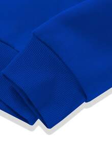 Manfinity Homme Men's New Year Slogan Print Hooded Sweatshirt - Blue - View 5