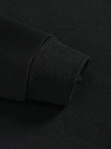 ROMWE 大尺碼女性哥德風圓領運動衫 - 黑色 - 查看 4