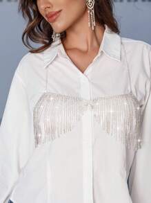 Zolique Gorgeous Shiny Sexy Silver Netted Body Chain Without Lining - Silver - View 6