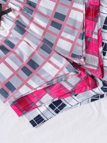 Tween Girl 3pcs/Set Cute Simple Plaid Shorts Combination Summer Holiday - Multicolor - View 5