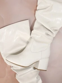 SHUZIA Fold Over Boots - Beige - View 5