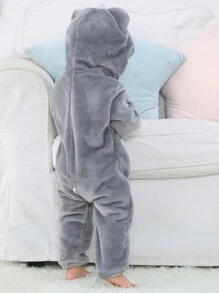 SHEIN 嬰幼兒男童考拉造型法蘭絨連身衣