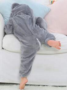 SHEIN 嬰幼兒男童考拉造型法蘭絨連身衣